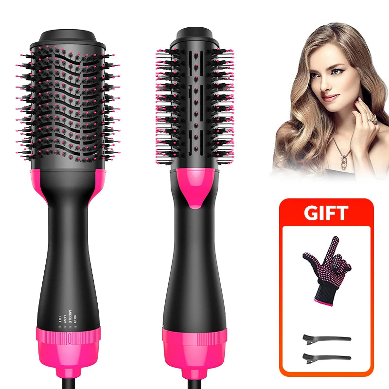 Hair Dryer Hot Air Brush Styler and Volumizer Hair Straightener Curler Comb Roller One Step Electric Ion Blow Dryer Brush